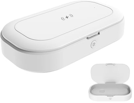 UV-Licht-Desinfektionsmittelbox, tragbare Reise-Telefon-Desinfektionsmittel, multifunktional, kabellos, wiederaufladbar, mit Aromatherapie-Funktion für Schmuck, Masken, Brillen, Schlüssel und mehr