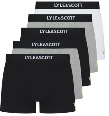Lyle & Scott Henrick Trunks für Herren, 5er-Pack, Schwarz, Schwarz/Hellweiß/Grau meliert, L