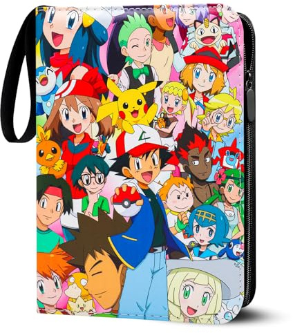 Sammelalbum für Pokemon Karten, 50 Seiten 400 Karten Kapazität Sammelkarten Album Sammelmappe Karten Ordner Heft, Tragbar Wasserdicht PU-Material Sammelkartenalben, Geschenk für Kinder (RW400)