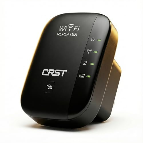 WLAN Repeater mit LAN Anschluss,WLAN Verstärker Internet Verstärker für bis zu 3650 sq.ft und 35 Geräte,Kompatibel mit Allen Routern,Schwarz