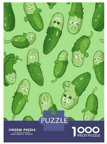 Cartoon Gurken Muster Puzzle für Erwachsene 1000 Teile Papier Puzzle Spiel Lustiges Motiv Familienspiel 38x26cm/1000pcs