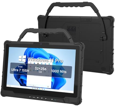 ONERugged M14M Rugged Tablet 14, Windows 11 Pro Laptop mit Intel Core Ultra 7 CPU, 32GB RAM 256GB SSD, AI NPU, Dual-Akku (53.58+14.4Wh), IP65 Industrie-PC für Baustelle & Diagnose