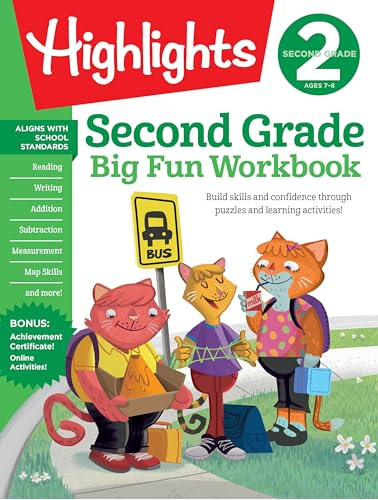 Second Grade Big Fun Workbook: 256 Pages of Puzzle-Based Practice in Math, Reading, Science and More, a Fun Second Grade Workbook for Kids to Build ... (Highlights Big Fun Activity Workbooks)