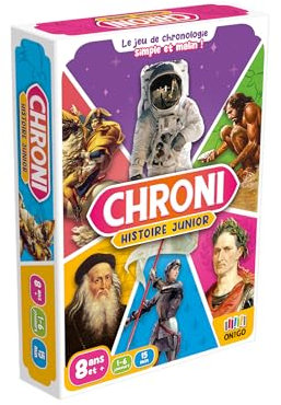 Blackrock Games CHRONI – Geschichte Junior – Kartenspiel – Gesellschaftsspiel ab 8 Jahren – 1 bis 6 Personen – Lernen mit Spaß – Geschichte – Chronologie – on The go Edition