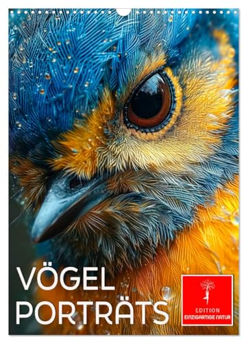 Vögel Porträts (Wandkalender 2025 DIN A3 hoch), CALVENDO Monatskalender: Bezaubernde Detailaufnahmen aus der Vogelwelt (CALVENDO Tiere)