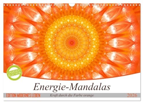 Energie - Mandalas in orange (Wandkalender 2026 DIN A3 quer), CALVENDO Monatskalender: Editionskalender Energie-Mandalas in orange von Christine Bässler (CALVENDO Glaube)