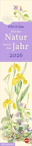 Edith Holden: Mit der Natur durchs Jahr Kalender 2026: Werke der britischen Künstlerin in einem länglichen Kalender. Wunderschöne Zeichnungen im ... 2026. (Streifenplaner Kalender Heye)