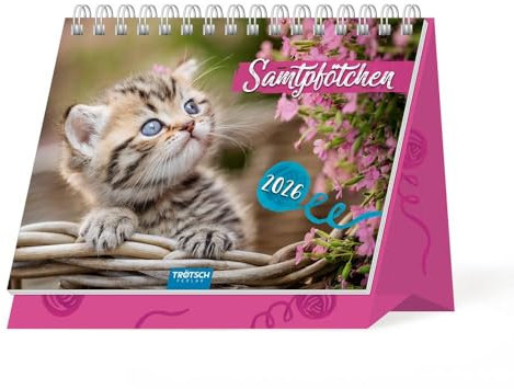 Trötsch Aufstellkalender Samtpfötchen 2026: Aufstellkalender Tischkalender
