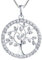 YL Collier Arbre de Vie en Argent 925 Pendentif Oxyde de Zirconium pour Femmes, Chaîne 45-48CM