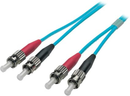 Dönges Patchkabel LWL, ST/ST 50/125µ, OM3, 1 m, aqua (Datenkommunikation lichtwellenleiter glasfaserkabel lwl lichtwellenkabel)