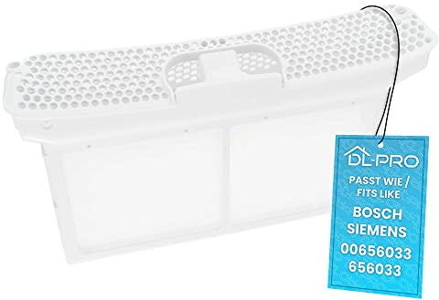 DL-pro Flusensieb kompatibel mit Bosch und Siemens 656033 00656033 iQ300 iQ500 iQ700 iQ800 Maxx Logixx Serie 8 320x180x80mm Sieb Filtertasche für Trockner