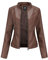 GITVIENAR Damen Casual Jacke Kunstleder Bomberjacke Motorradjacke Mantel Bikerjacke mit Reißverschluss für Herbst Frühling