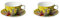 2er Set James Rizzi Pop Art Tassen mit Untertasse 250ml gelb Goebel