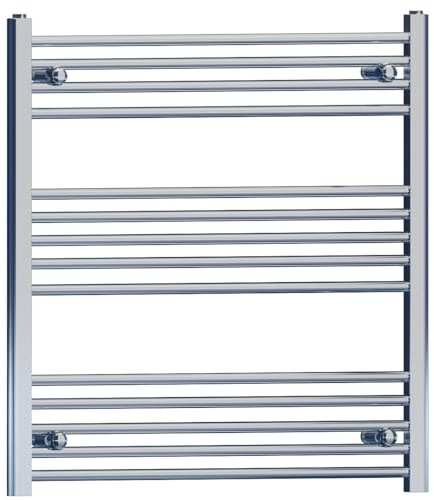 700mm Wide Chrome Heated Towel Rail Radiator Curved and Flat For Bathroom Designer UK (700mm x 800mm (h) Flat)