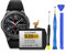 Batteria di ricambio per Samsung Gear S3 Frontier (SM-R760, R770, R765), Gear S3 Classic, EB-BR760ABE GH43-04699A, 430 mAh, con kit di strumenti di riparazione professionali