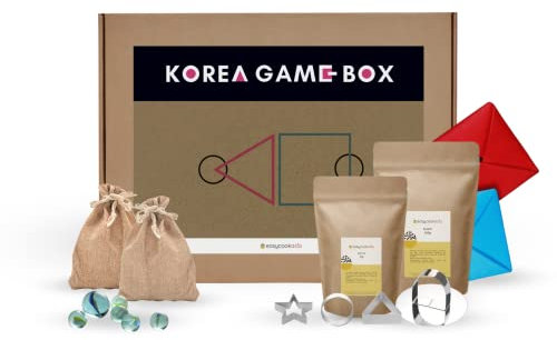 EasyCookAsia Korea Game Box I DIY Dalgona Set mit 3 nostalgische koreanische Spiele & Anleitung