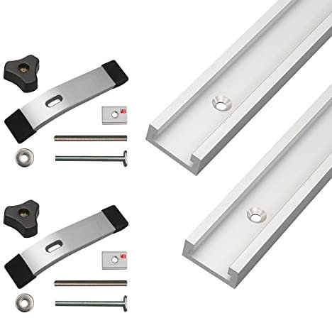 Duchunsheng 2 Pcs T Tracks Miter Straight Edge Track Saw Track Jig Aluminium Extrusion Router Sled, T Track Routers Woodworking Accessories Tool Guide, For Woodworking Router Table Saw