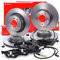 BREMBO Coated Disc Line Bremsenset inkl. Bremsscheiben Vorne Ø 312 mm Belüftet + Hinten Ø 300 mm Belüftet + Bremsbeläge Vorne und Hinten + Verschleißkontakt, Kompatibel mit BMW 3er (E90) (E93) (E91)