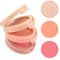 Boobeen Blush and Highlighter Kit, 3 in 1 Makeup Pressed Powder Palette Shimmer Bronzer, Orange&Pink Matte Blusher Blendable Glow Face Palette für einen rötlichen und leuchtenden Look