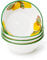 Lashuma Schalen Keramik rund, 4er Set Salatschalen gelb Zitrone, Frühstücksschüsseln tief 14 cm Ø