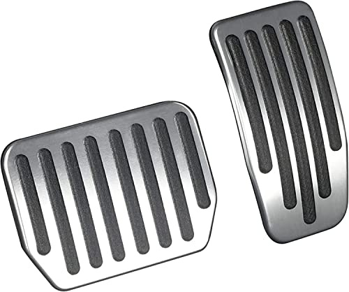 QIRUIMY Foot Pedal Pads Set for Tesla Model 3 Model Y, Non-Slip Performance Aluminum Car Accessories Brake & Accelerator Pedal Covers for Model 3/Y (Silver)