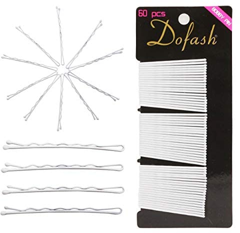 Dofash 5CM/2IN Gewellt weiße Bobby Pins Lange Bobby Pin Halter Für Frauen 60PCS (Weiß)