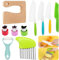 Owyee Juego de Cuchillos de Cocina para Niños, Cuchillos de Seguridad de Madera Seguros para Niños, para Cortar Pasteles de Frutas y Verduras