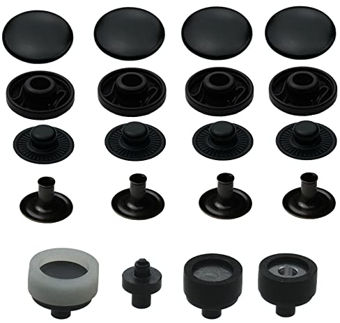 Lot de 20 boutons pression à ressort S 10 mm, avec outil ISTA TOOLS assorti, compatibles avec pince Prym Vario, boutons en métal inoxydable, fermeture à ressort en S
