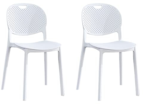 SHIITO | 2 Sillas de Cocina Chicote | 80 X 40 X 55 - Blanco | Moderna y Funcional para Cualquier Espacio | Descubre Nuestra Silla Blanca con Diseño Minimalista y Ergonómico