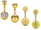 Rajnard Belly Button Bar 14G 8mm Gold Belly Bars Chirurgenstahl CZ Diamant Bauchnabel Piercing Nabel Bar Bauchnabel Ring Piercing Schmuck für Frauen Männer
