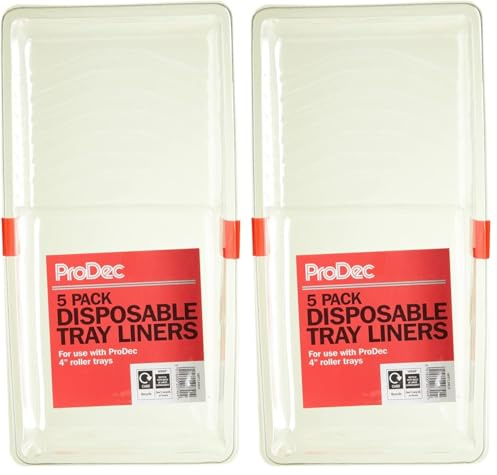 ProDec 10 pack Disposable 4 inch Mini Paint Tray Liners for Quick No Mess Paint Colour Changes Without Washing Paint Trays Out, Compatible with ProDec 4 inch Mini Paint Roller Trays