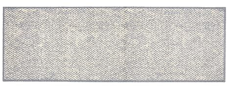 Rutschfester Teppich Wohnzimmer - Miabella Fußmatte innen - Küche Läufer Flur Schmutzfangmatte - Sauberlauf waschbar 50x150cm Fischgrät Welcome Home