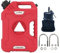 Tucool Racing 5L Portable Fuel Drum Canister Gasoline Container Reserve Plastic Petrol Tank Diesel Storage Can Fit for Motorcycle SUV ATV Cars Boat Offroad (5L Red Tank with Bracket)