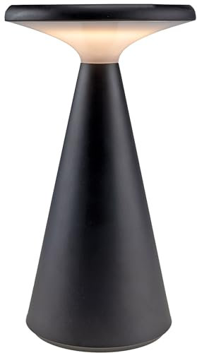 ChiliTec Solar Tischleuchte Outdoor 20cm kabellose Tischlampe Foco Sol wettergeschützte Solarleuchte IP44 Led Dimmbar 2700K Matt Outdoorleuchte Schwarz