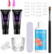 AIJIMEI Poly Nagelgel 15ml,2Farben Nails Extension Gel Kit Mit Slip Solution Dual Form Nagel Pinsel,UV/LED Nagellack Gel PolyNagelGel Starter Set für Starter Nail Art Nageldesign(Soft&Rose Pink)