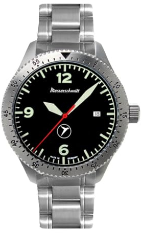 Messerschmitt Herren-Fliegeruhr Stahl/Schwarz ME-98152MB
