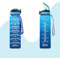 THE STEEL BOTTLE - Borraccia motivazionale 1 Litro con cannuccia e fasce orarie - BPA e Phthalate Free - Bottiglia chiusura ermetica - Ideale per sport, palestra campeggio (Blue & Aquamarine)