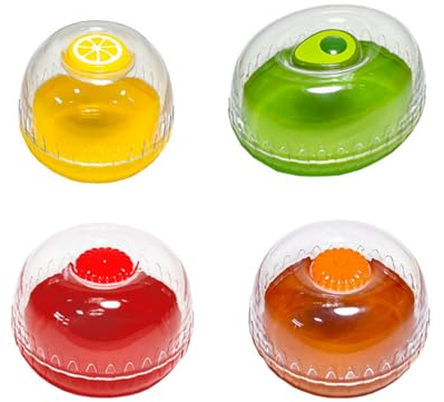 WUWFKUI Juego de 4 recipientes reutilizables para guardar aguacate y tomate, ideal para manzanas, ajo, cebolla, tomate, limones