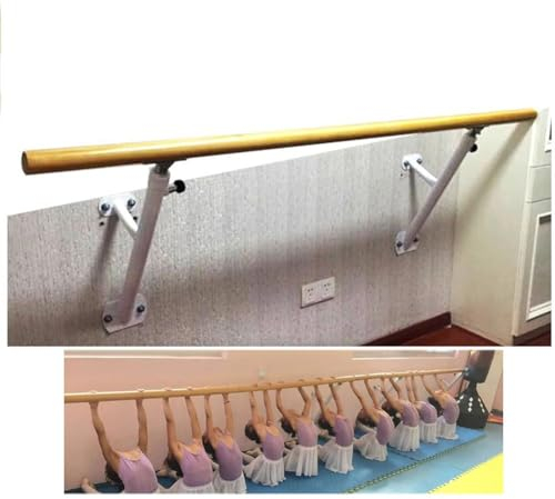 XAoSCd Treppenhandlauf, Ballettstange, Höhenverstellbare Doppel-Tanzstange, Bodenstehende Stretching-Tanzstange, Übungs-Fitness-Ballettstange (Beige 1 M)
