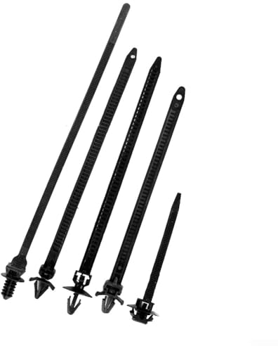Kabelbinder für Autohalterung, 100 Stück, gemischte Kabelbinder, gebündelt, Auto-Kabelbaum, Schnurverschluss, Clip-Bänder, Kabelbinder