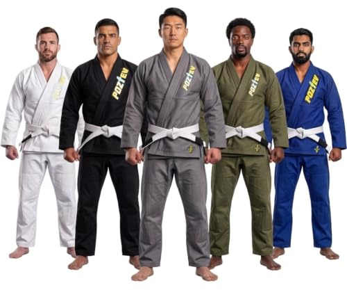 POZTEV Brazilian Jiu Jitsu Gi for Men & Women BJJ Gi Grappling Kimonos Preshrunk Lightweight Fabric Martial Arts Uniform