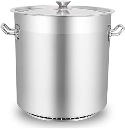 JKJZSALJ Cubo para Sopa,20L-90L Comercial,Ahorro De Energía,Olla Grande para Sopa/Salmuera,Cubo De Acero Inoxidable,con Tapa,Adecuado para Estufa De Gas