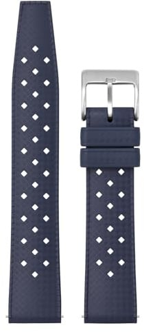 Fkm Gummi Uhrenarmband 20/22mm, Wasserdichte Tropisch Weiche Edelstahlschnalle, Schnellverschluss Uhrenarmband, Atmungsaktive Armbanduhrenarmbänder 2 Fixierschlaufen, Taucherarmbänder für Männer Fraue