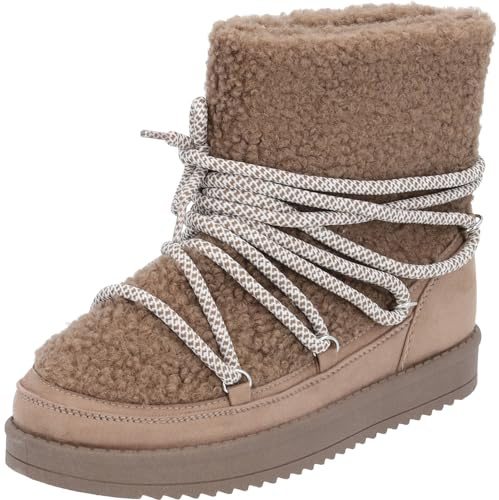 Palado Winterstiefel Damen Tigrias - modische Stiefel - warme gefütterte Boots - stylische Stiefeletten Grau UK9 - EU42