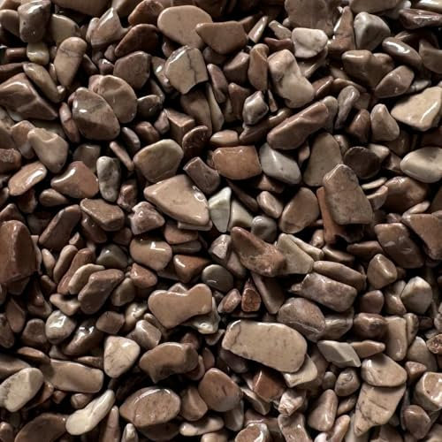 Steinteppich Epoxidharz Set Innen & Außen (ca. 28kg / 2-2,5m²) | 16 Farben | 25kg 2-4mm Marmorkies + 3L, 2K Epoxidharz Bindemittel | Für Balkon, Terrasse, Treppen, Garage (Marrone Morgano)