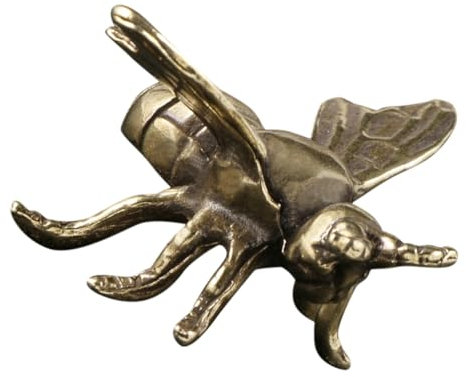 Milisten Gartenbienen-Ornamente Bienen Ornament Messing Bienenfigur Vintage-Deko Handgefertigte Deko Tischdekoration Bienenmotiv Briefbienen Bienenstatue Desktop-Bienen-Ornament Golden