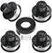 Uchidodo Bobine Fil Coupe Bordure pour Black et Decker Debroussailleuse, 4 Bobine de Fil Debroussailleuse avec Couvercle Et Ressort, Longueur 5.1 m, Diamètre 1,6 mm