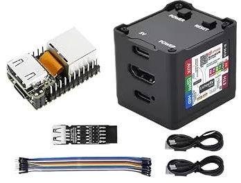Sipeed NanoKVM IP-KVM Mini Remote Control Operations Maintenance Server, 1TOPS NPU 1GHz C906 RISC-V Linux Single Board Computer, mit HD-MI 100M Netzwerkanschluss (Black Full Kit)