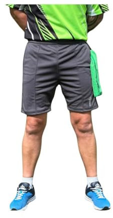 Rink Unisex Sport Bowls Shorts, Polyester, Elasticated Waistband (UK, Alpha, XL, Regular, Regular, Grey)