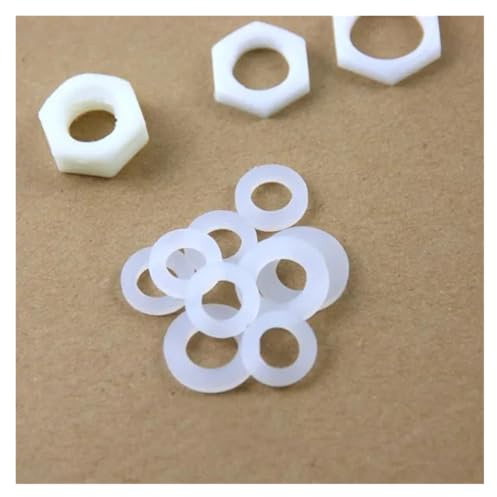 5PCS 1/8 1/4 3/8 1/2 3/4 Innengewinde Kunststoff Muttern Kontermutter Außensechskant Befestigungsmutter Mit Dichtring(M16)